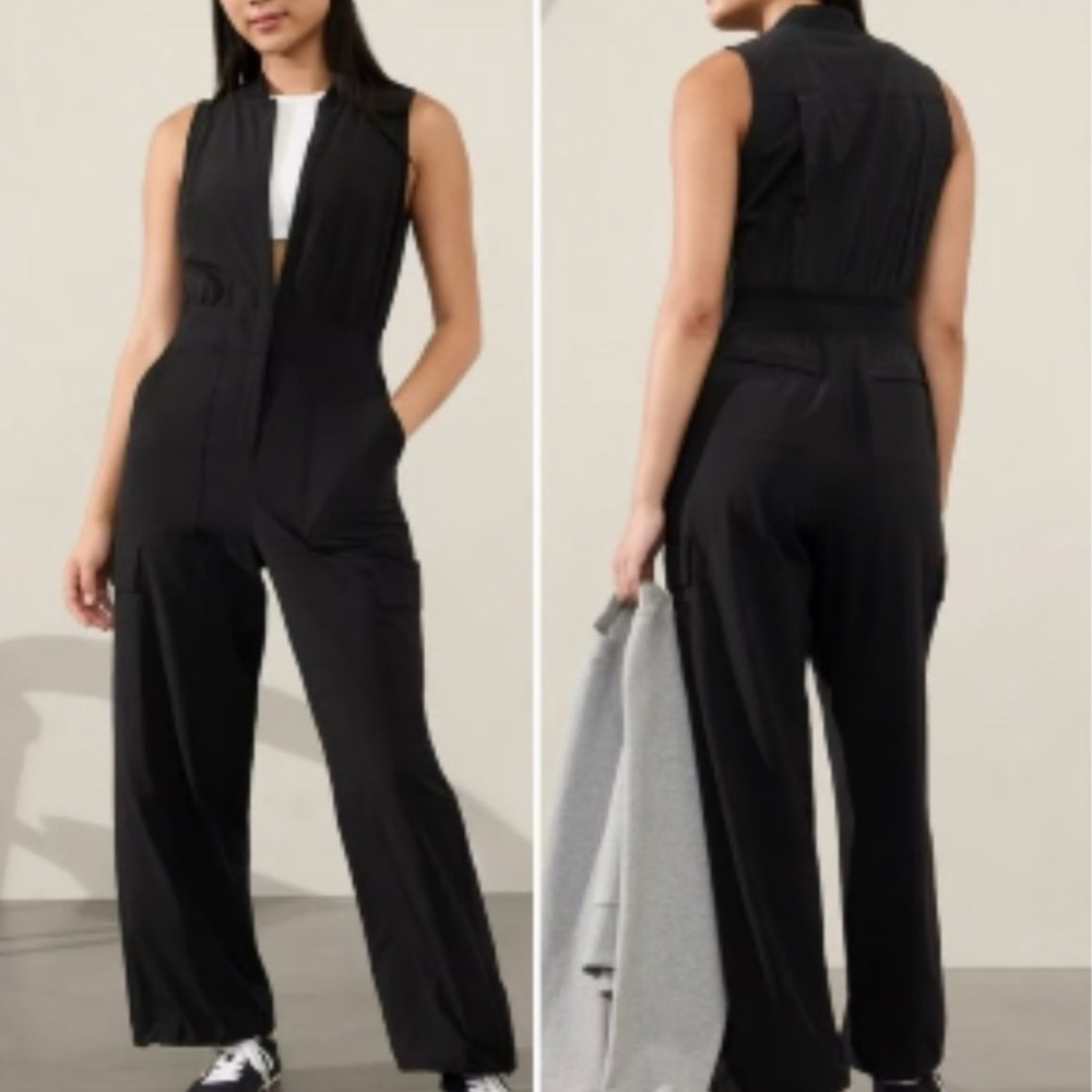 Athleta Black Sleeveless Jumpsuit